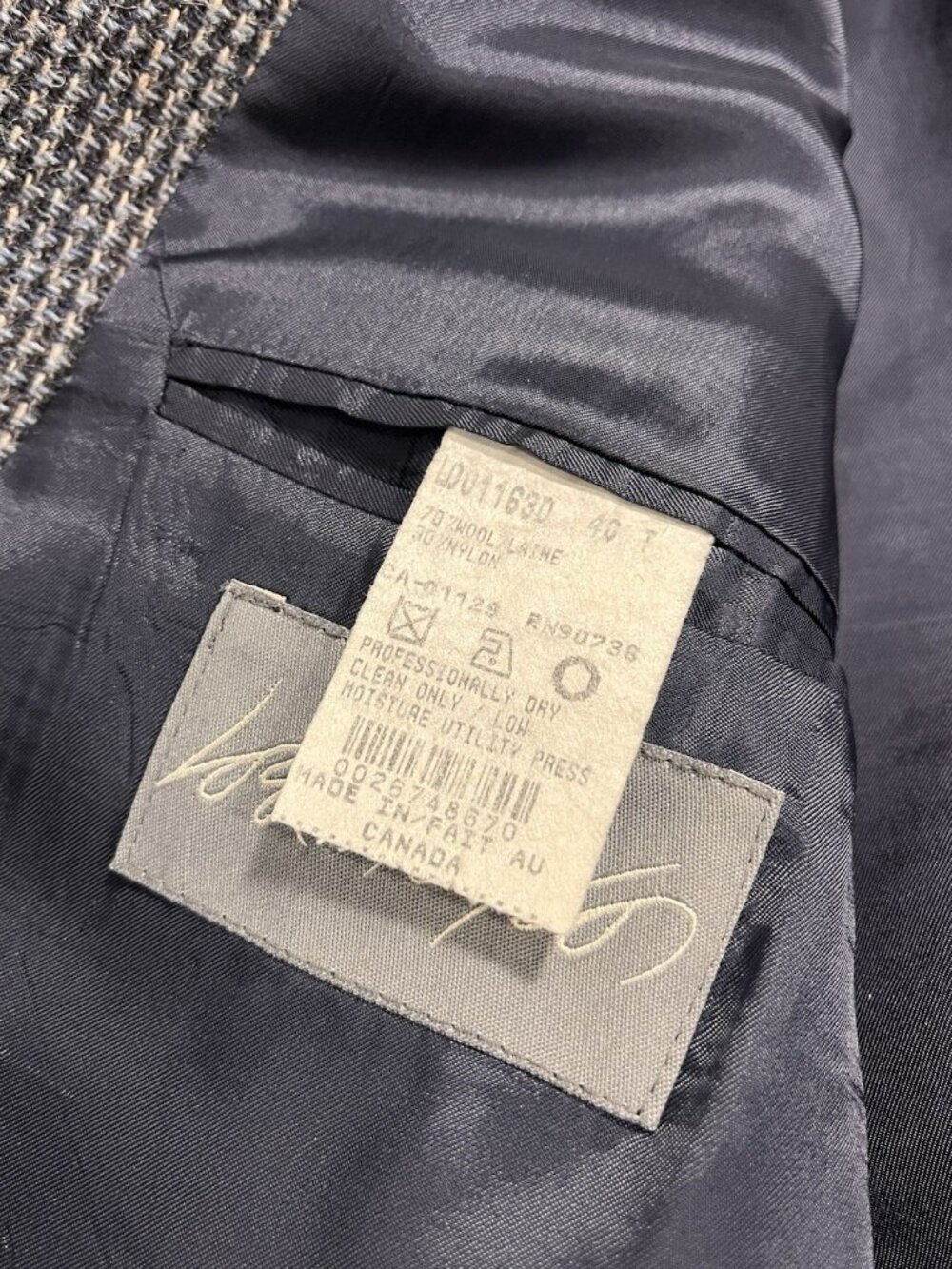 Men’s Chaps Ralph Lauren Tweed Blazer Sport Coat 40T Gray 2 Button Fully Lined - Picture 9 of 9